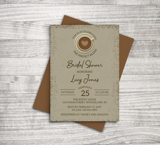 Perfect Blend Coffee Bridal Shower Invitation
