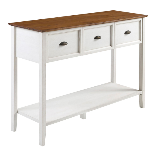 Pine Wood 3 Drawer Clanton Buffet Table: White by World Market