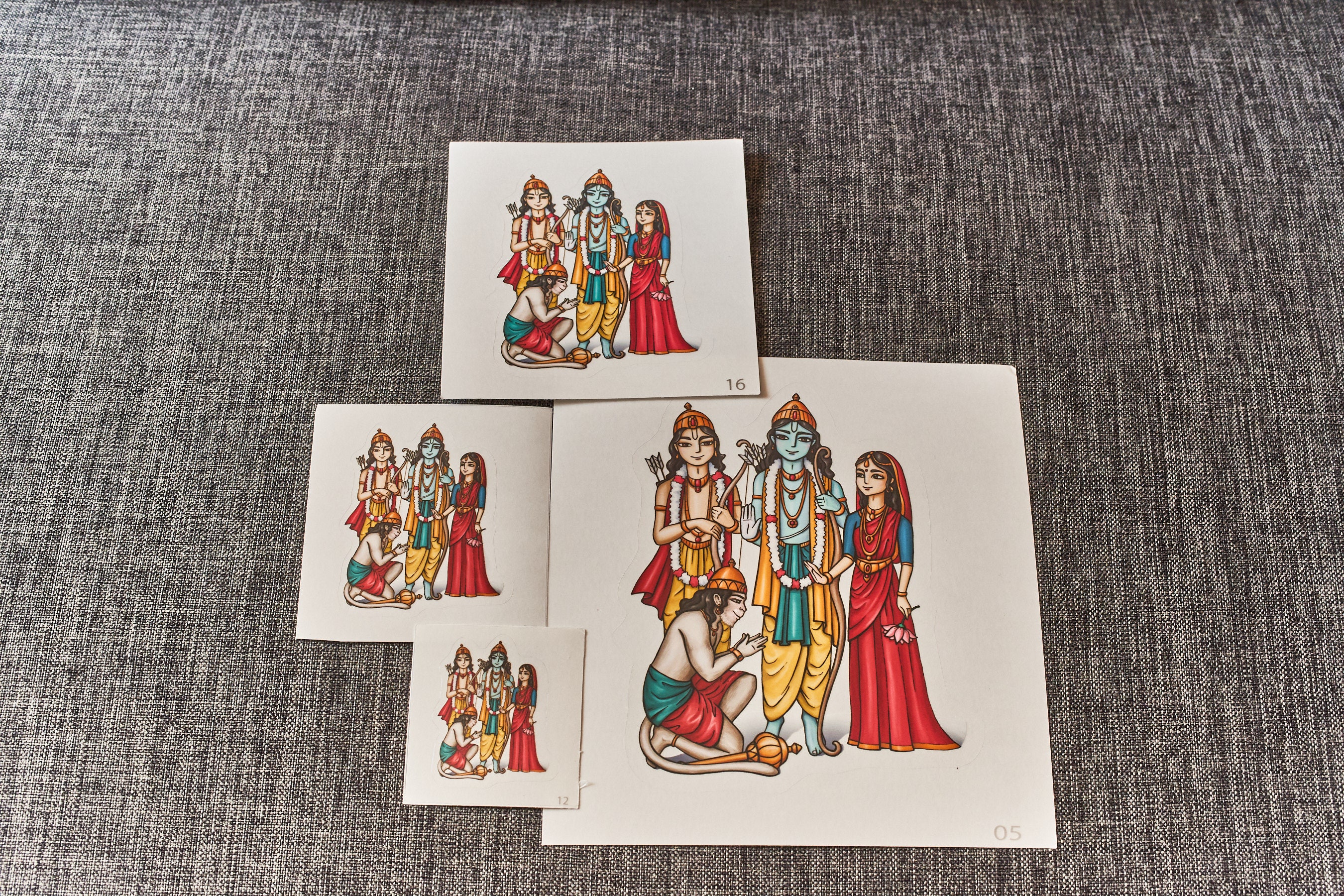 Ramayana Pastime Stickers // Sita Rama Lakshman Hanuman - Rasika Designs