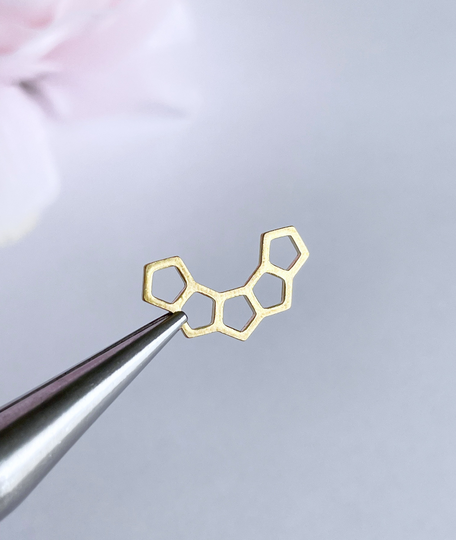 New Brass Honeycomb Connector Open Charm Geometric Zodiac Earring Supply Jewelry Findings X 10 Pcs