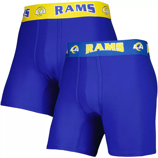 Men's Concepts Sport Royal/Gold Los Angeles Rams 2-Pack Boxer Briefs Set, Size: 2XL, Blue