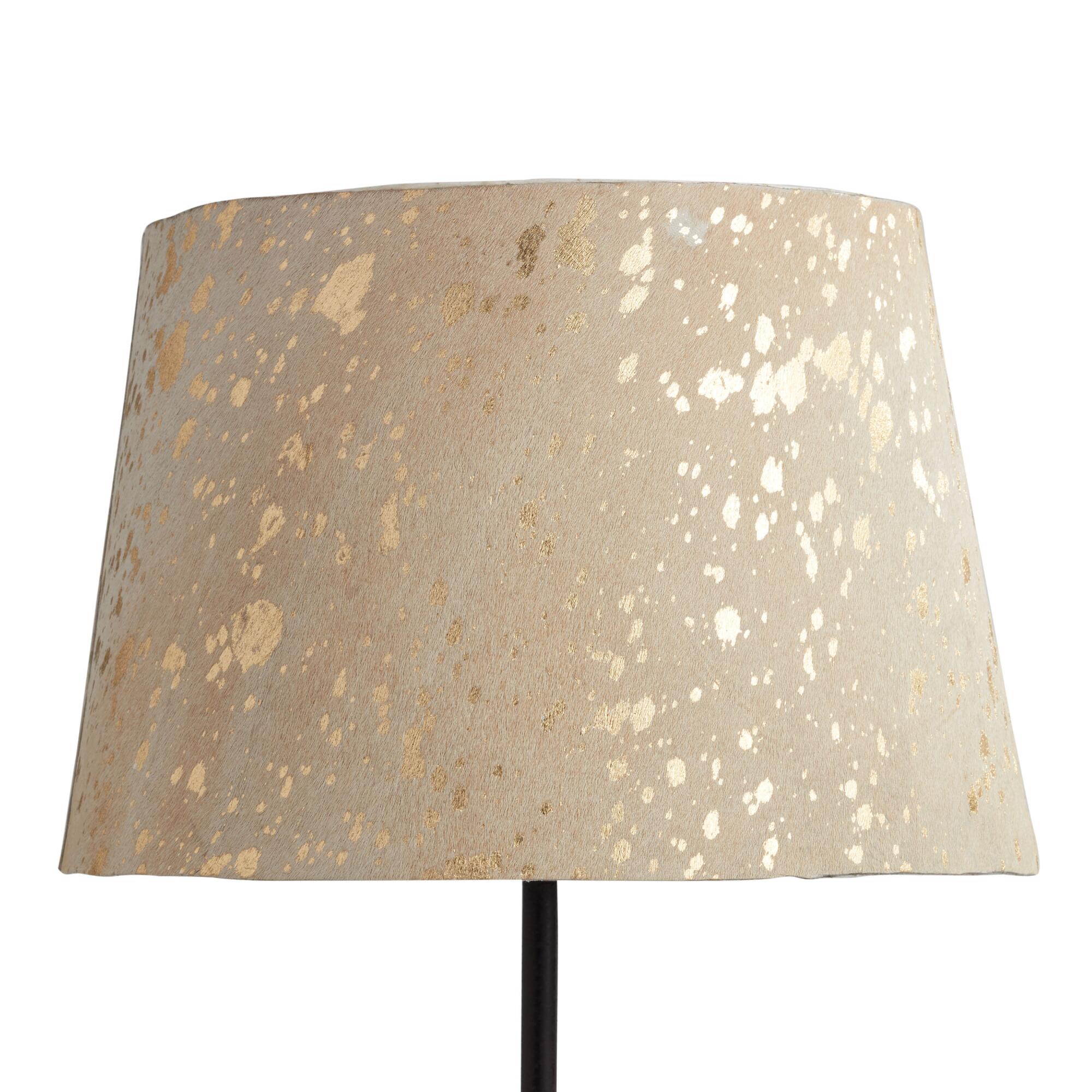 Ivory and Gold Natural Rawhide Accent Lamp Shade by World Market