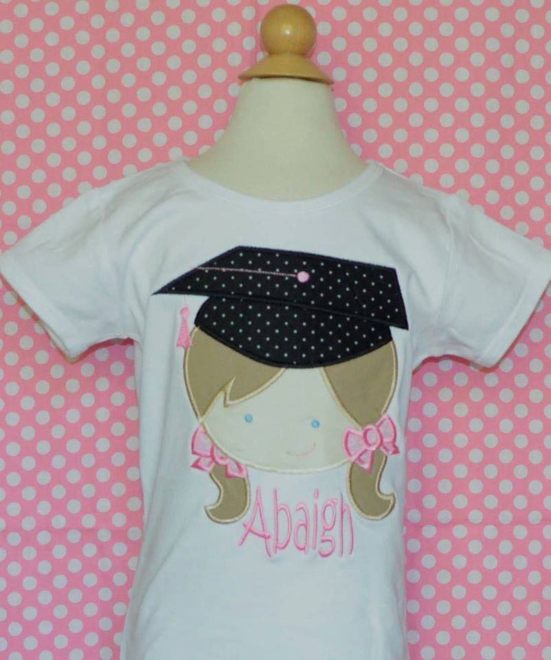 Personalized Graduation Cap Girl Or Boy Kindergarten Nailed It Applique Shirt Bodysuit