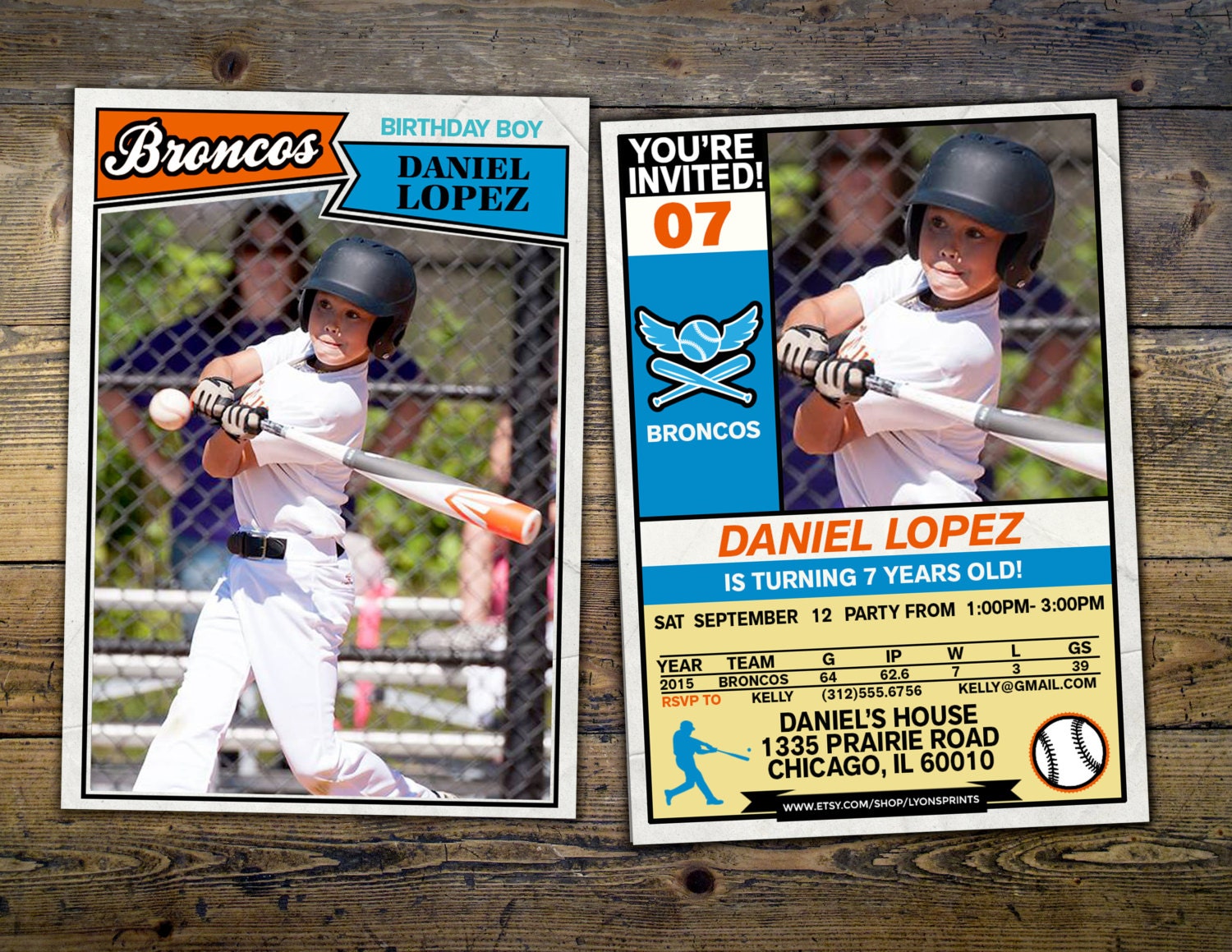 Baseball Card Invitation, Vintage, Retro, // All Star Little Slugger Birthday Birthday Sports Birthday, Football