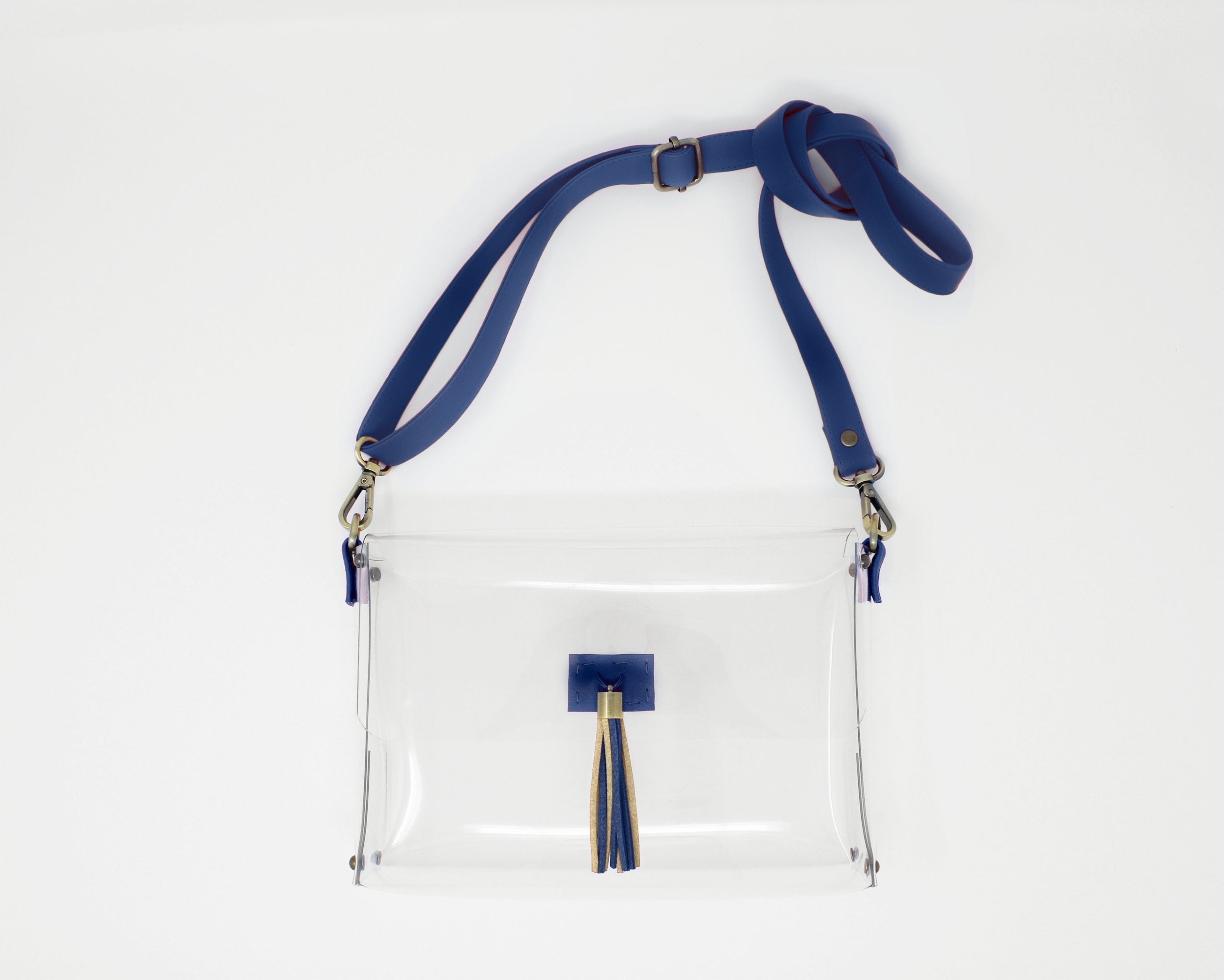 Clearlee Atlanta Ii // Navy & Gold Clear Bag Purse Crossbody Handbag Stadium Approved Georgia Tech, La Rams, Villanova