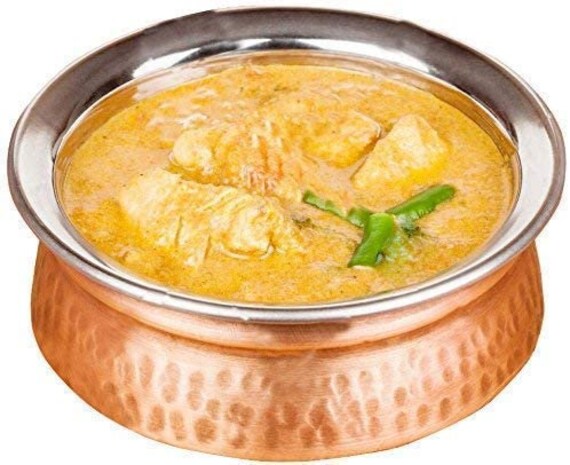 Pure Stainless Steel Copper Serving Bowl Heat Insulated Double Walled For Cereal, Rice, Noodles, Ice Cream, Salad, Cooked Food 6 Inch