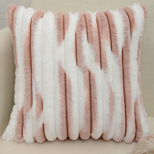 2 Polyester Blend Throw Square Pillow Cover & Insert, 5 Colors (Double Sides) (With/Without Inserts) - pink