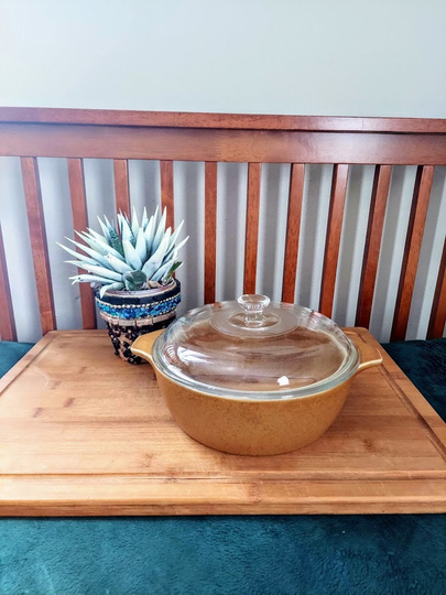 Vintage Original Denby Rams Head English Stoneware Brown Casserole Dish With Lid