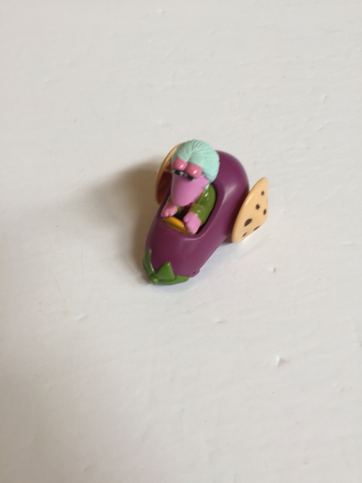 Vintage Mcdonalds 1988 Fraggle Rock Mokey in Purple Eggplant Car Jim Henson Toy Lot 4