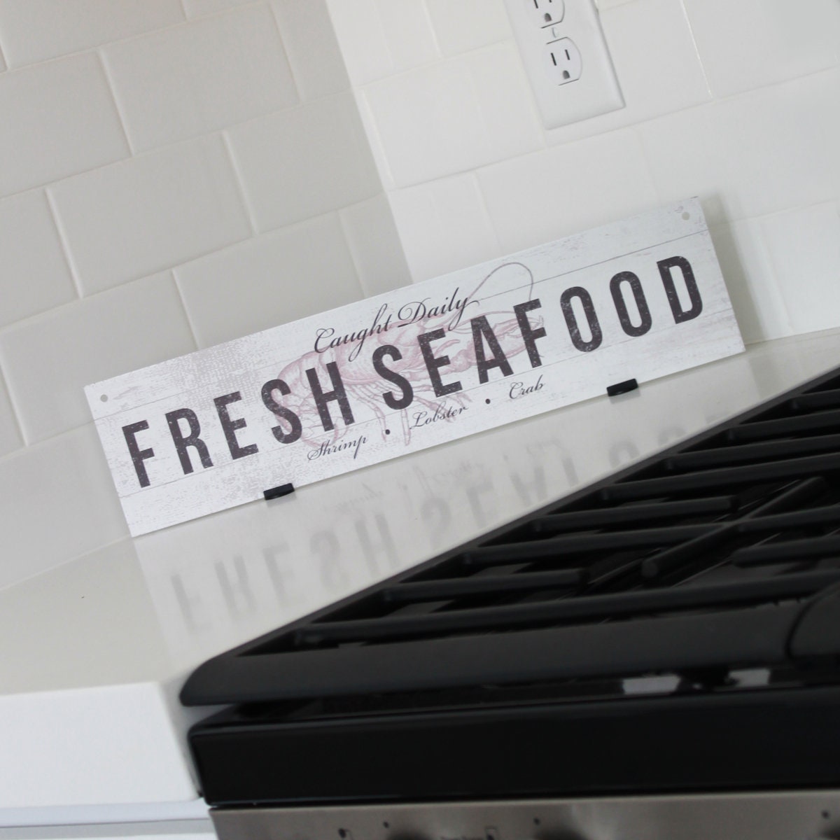 Seafood Decor - Nautical Sign Lobster Wall Ocean Metal