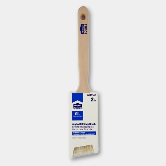 Project Source White Bristle 2-in Angle Stain Brush Natural Bristle- Polyester Blend Paint Brush Stainless Steel | LPS-04