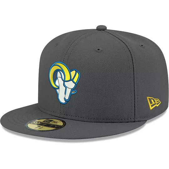Men's New Era Graphite Los Angeles Rams Alternate Logo Storm II 59FIFTY Fitted Hat, Size: 6 7/8, LAR DARK G