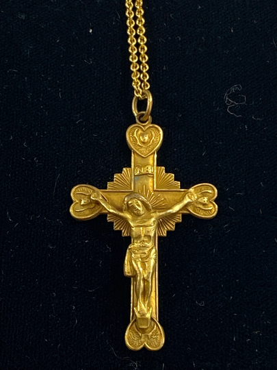 Antique Gold-Filled Crucifix Cross Necklace