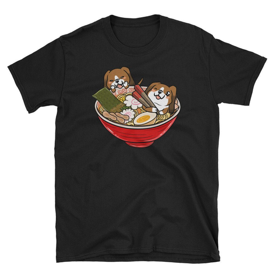 Basset Hound Japanese Ramen Kawaii Shirt, Funny T-Shirt, Dog T Shirt