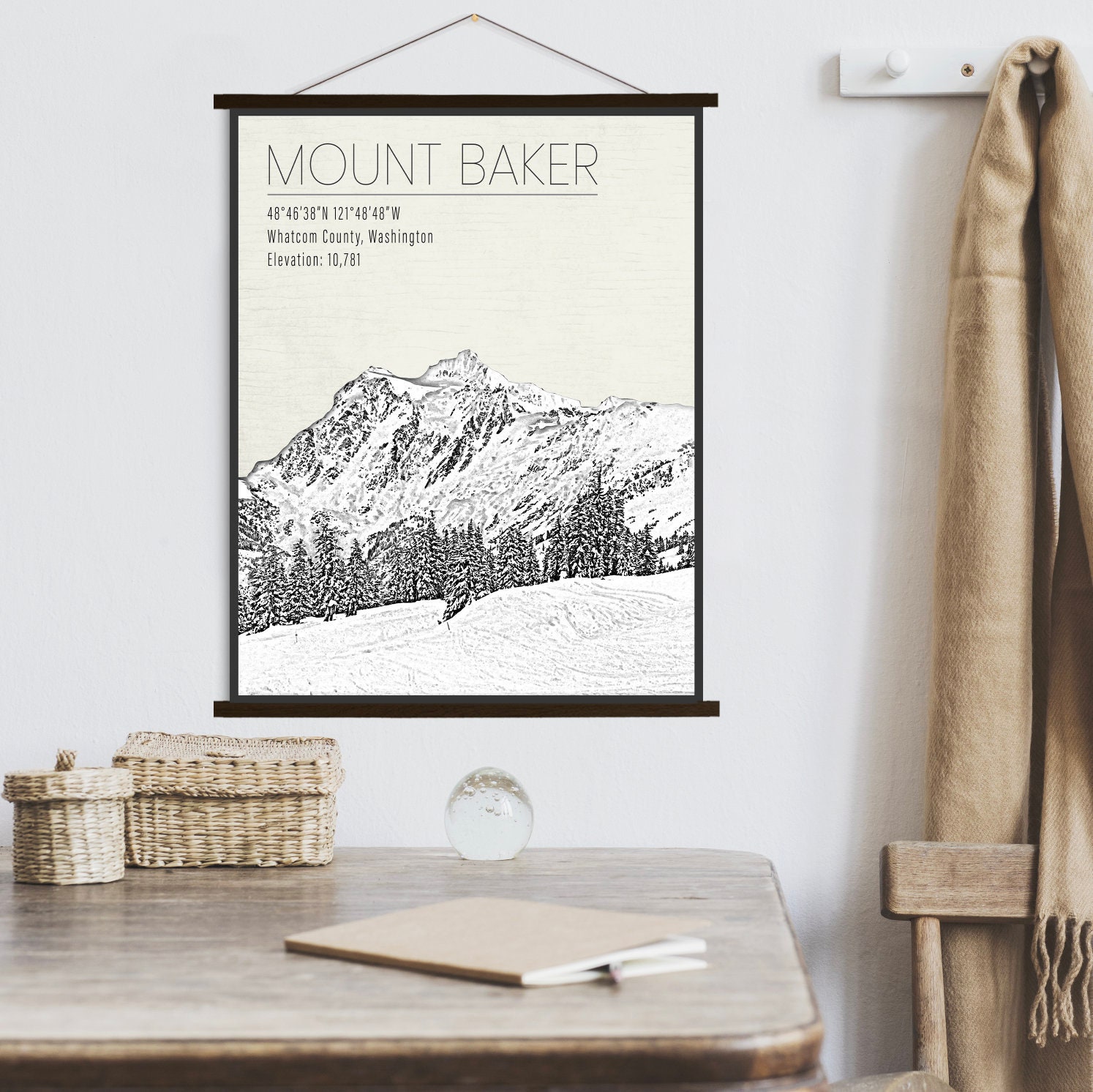 Mount Baker Washington Ski Resort Area | Hanging Canvas Of Printed Marketplace