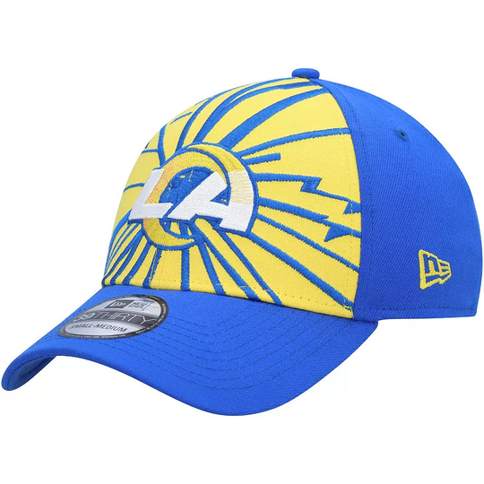 Men's New Era Gold/Royal Los Angeles Rams Shattered 39THIRTY Flex Hat, Size: Small/Medium, LAR Gold