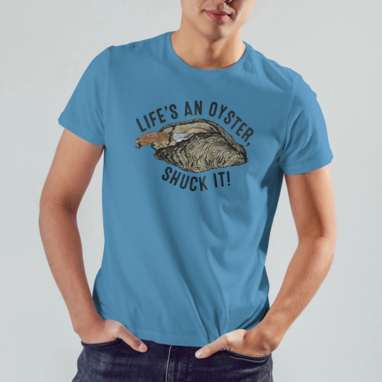 Life's An Oyster Shirt Shells Shell Art With Slogan Aquatic Animals Crustacean Sea Creature