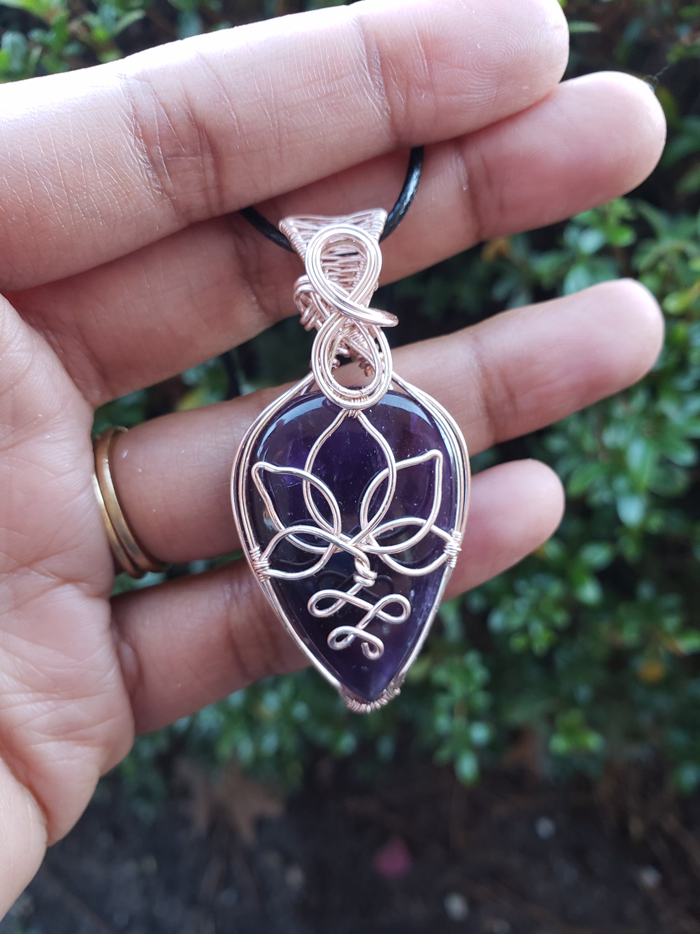 Amethyst Lotus Pendant