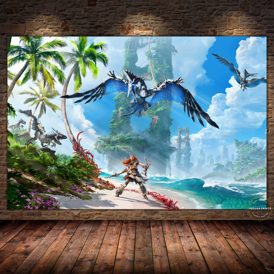 Horizon Zero Dawn Poster, Forbidden West Wall Art, Rolled Canvas Print, Game Poster Gift #2