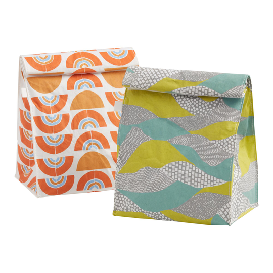 Jen Hewett Washable Paper Insulated Lunch Tote: Orange by World Market