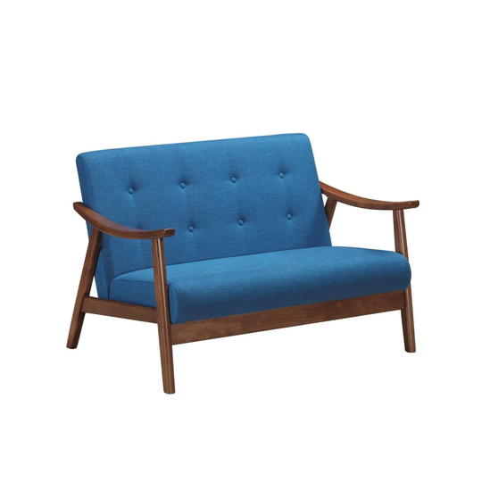 Best Selling Home Decor Hegel Midcentury Navy Blue Polyester/Blend Settee | 305852