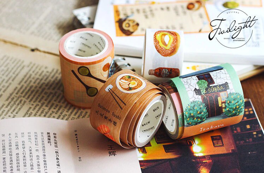 1Pcs, Japanese Restaurant, Washi Tape, Sticky Notes. Dishes. Learning Japanese. Coffee Shops