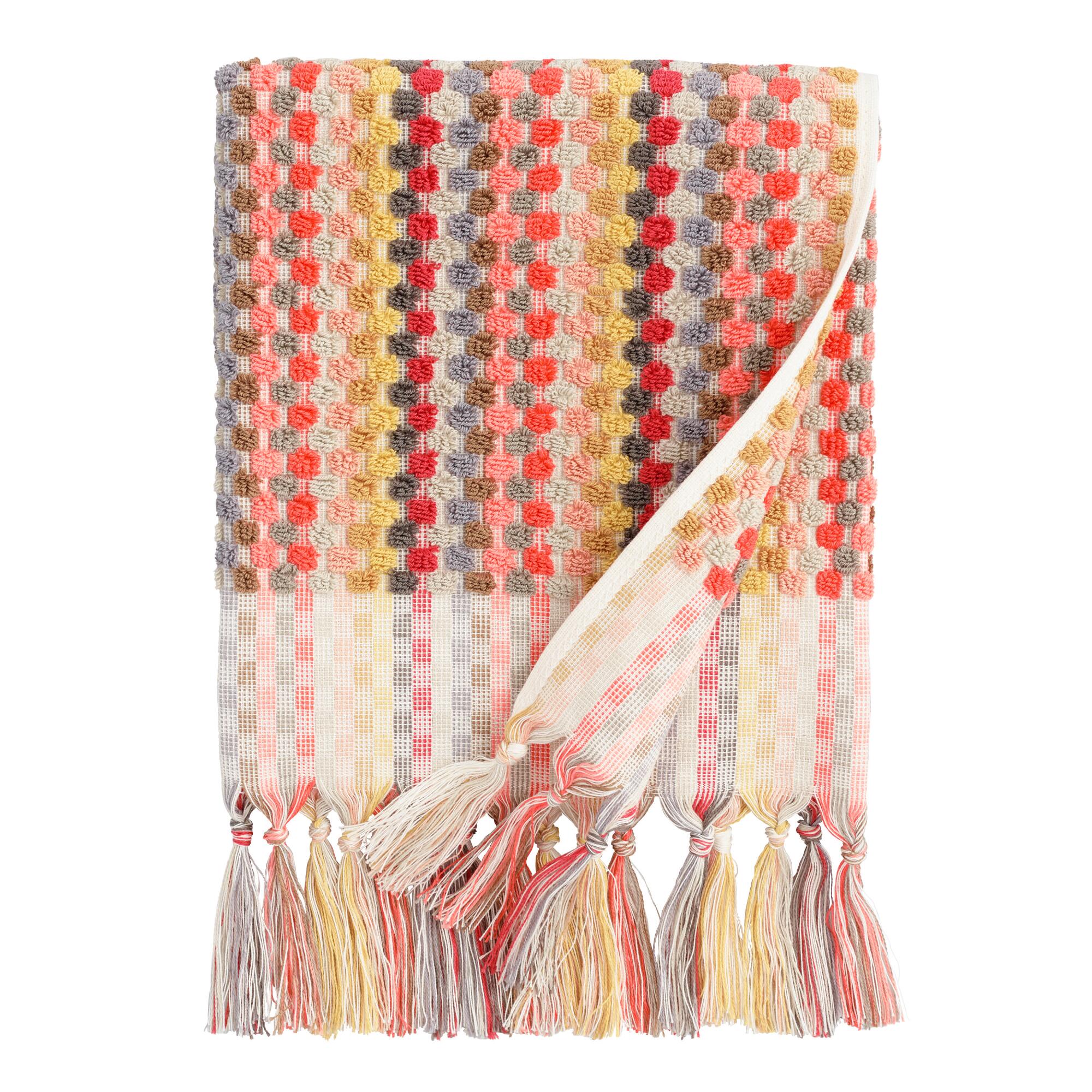 Finlay Dot Sculpted Hand Towel: Multi - Cotton by World Market