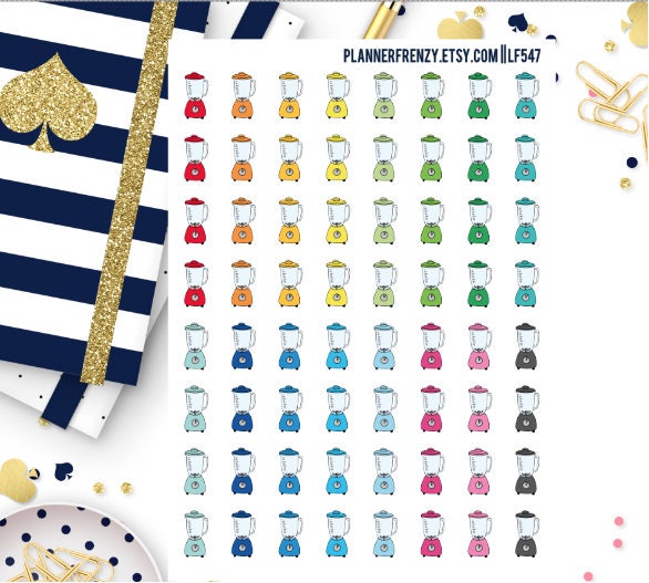 64 Doodle Blender Planner Stickers Lf547