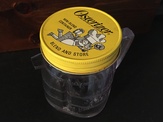 Vintage Osterizer Blend & Store Mini-Blend Container | Plastic Measuring Cup with Metal Lid
