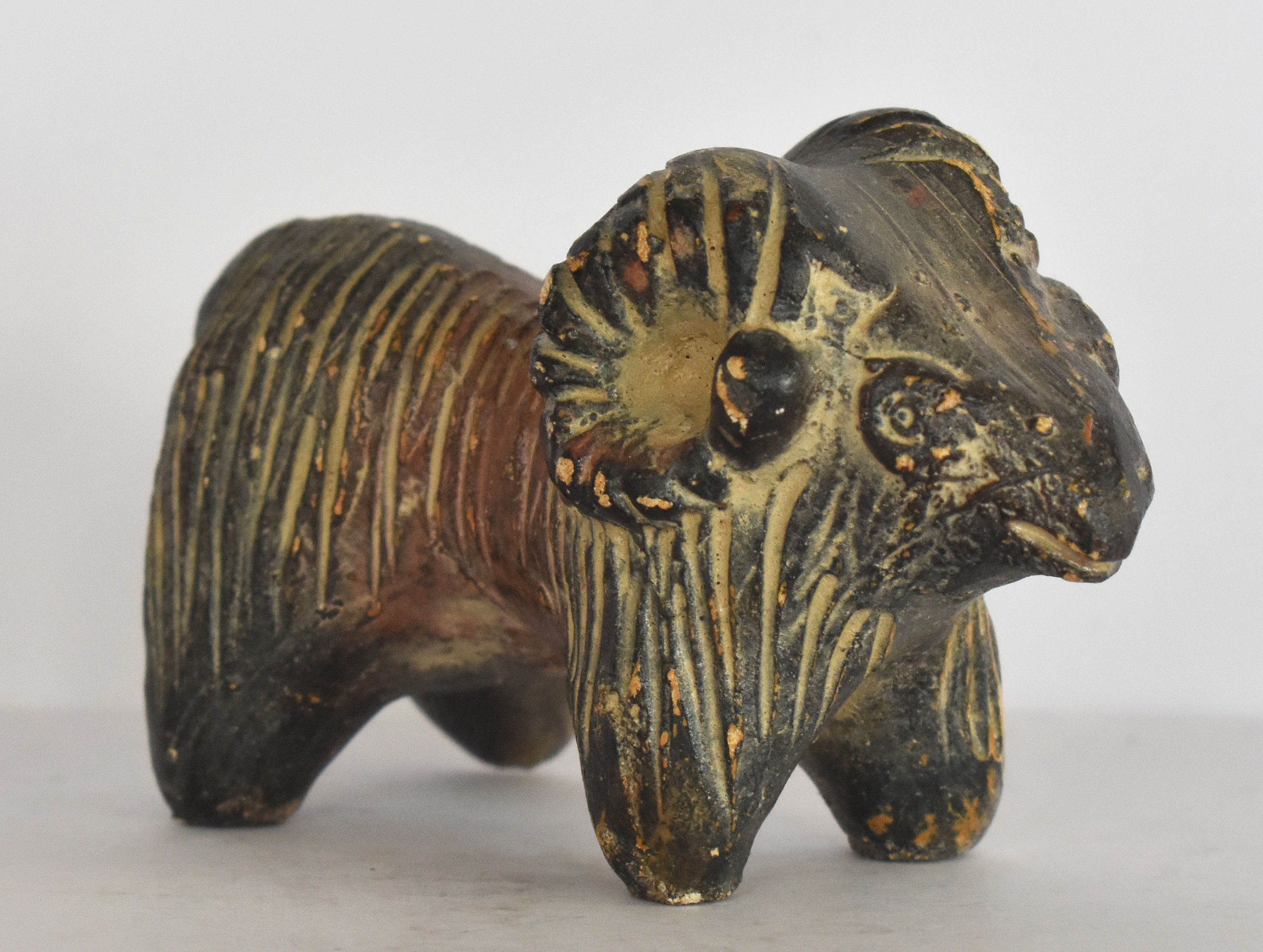 Animal Ram - Mycenaean Idol 1100 Bc Symbol Of Determination, Action & Leadership Miniature Museum Reproduction Ceramic Artifact