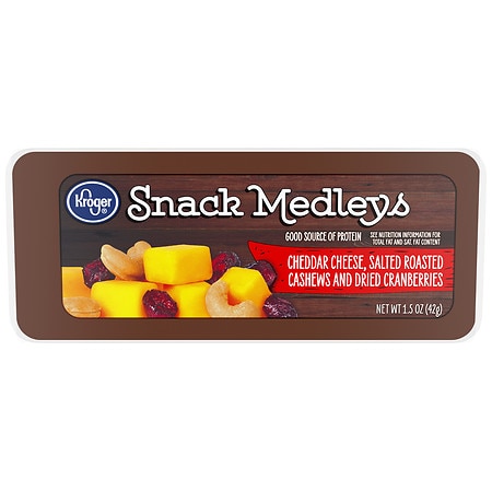 Kroger Cheddar Cheese Cranberry & Cashew Snack Medleys - 1.5 oz