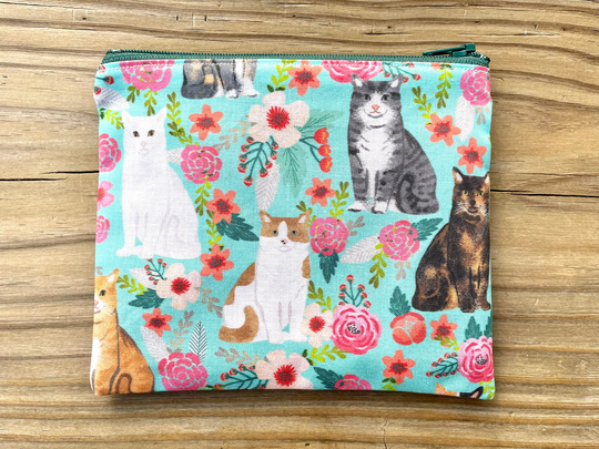 Cats 6x5 Zipper Pouch, Gift For Cat Lover, Storage Accessory Bag, Travel Pouch