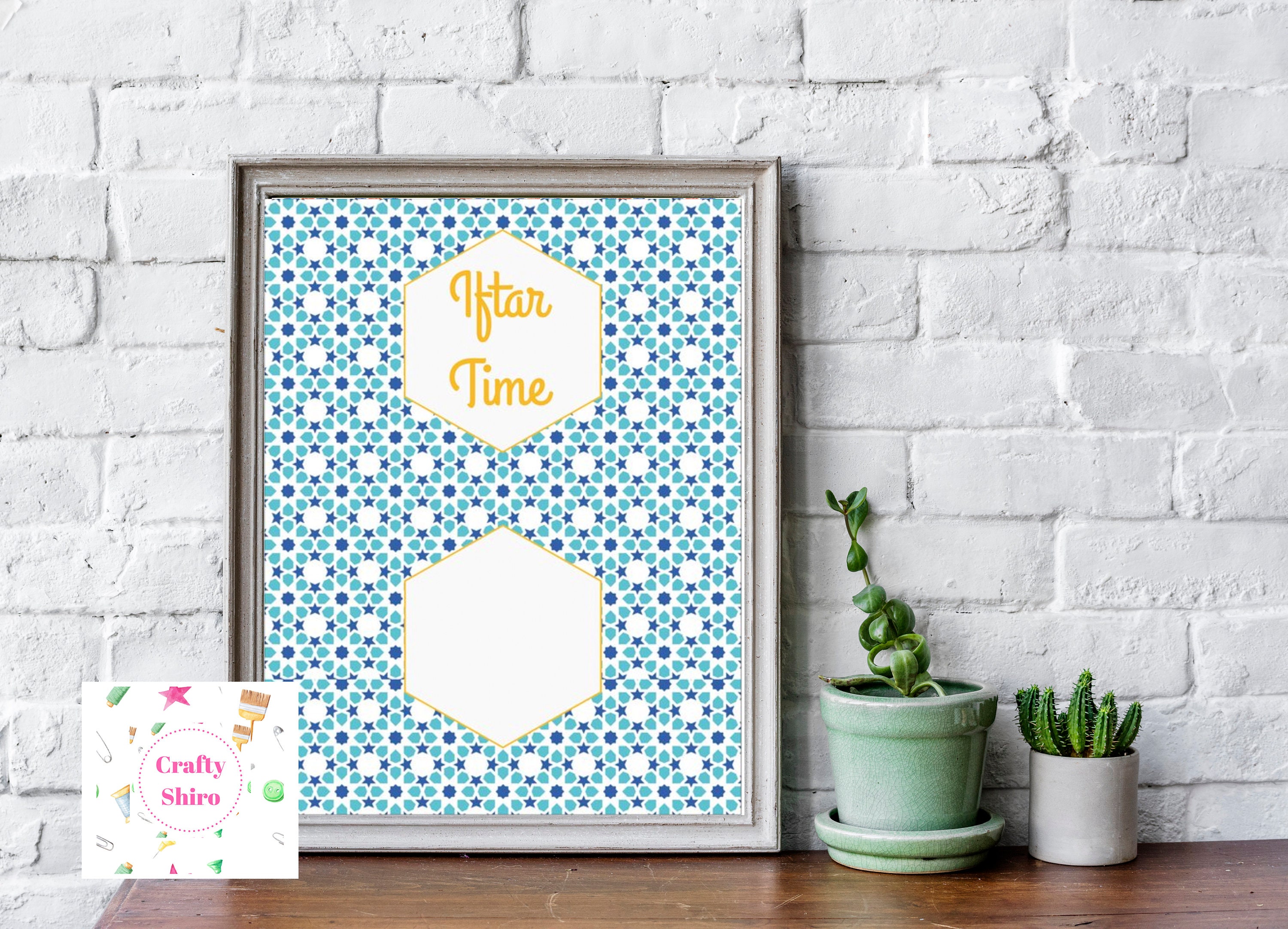 Ramadan Iftar Poster Size 8.5x11 - Printed