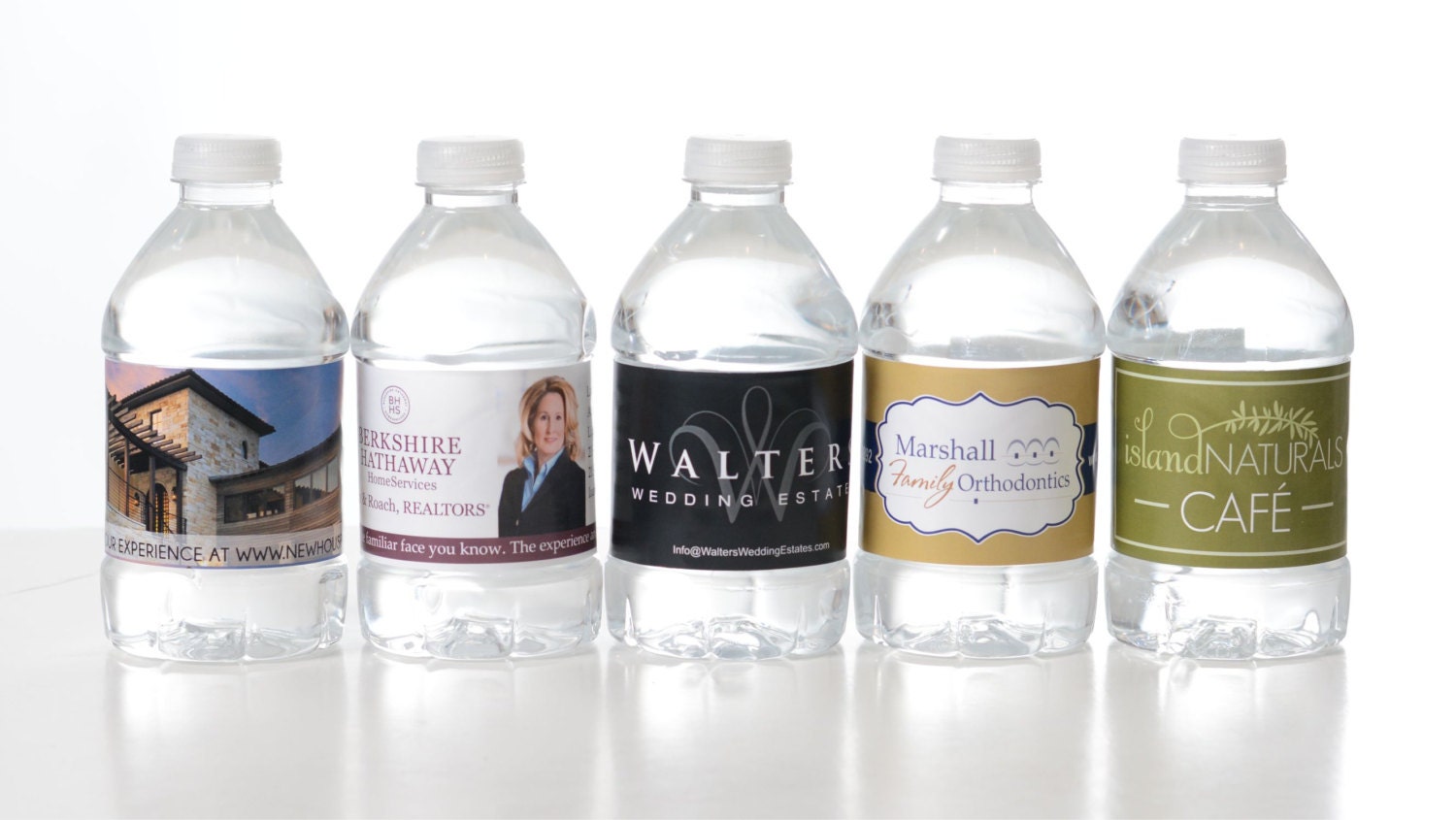 25 Custom Water Bottle Labels - Your Business Logo Or Design