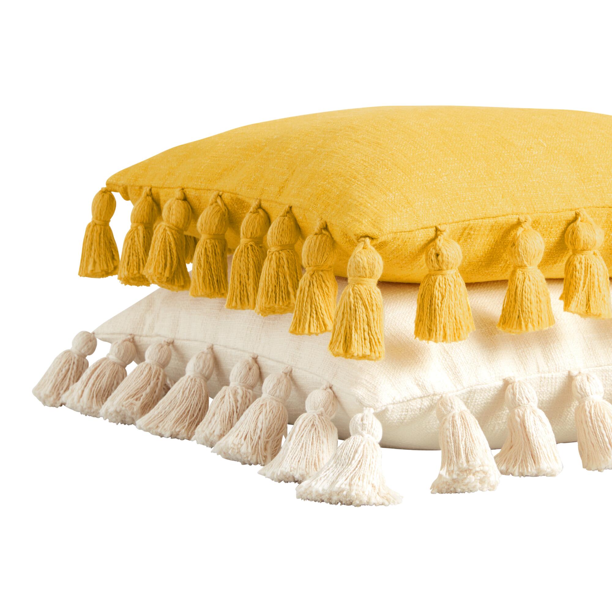 Four Sided Tassel Throw Pillow by World Market