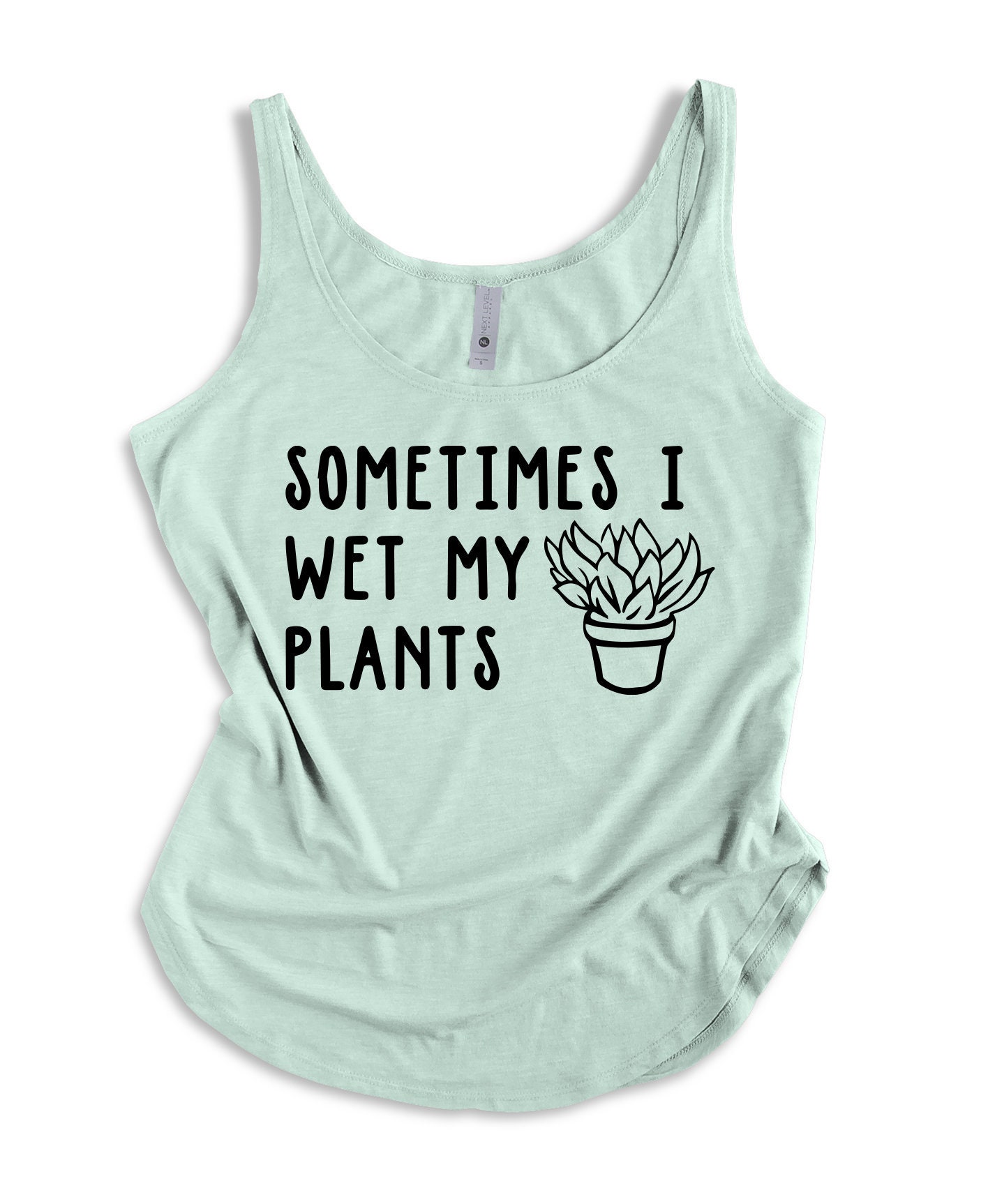 Womens Sometimes I Wet My Plants Tank Top Gift For Plant Lover Grower Cactus