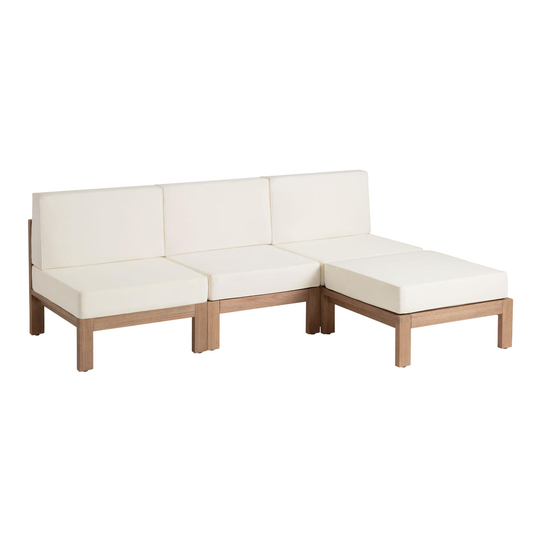 Eucalyptus Segovia 5 Piece Modular Outdoor Patio Sofa and Ottoman by World Market