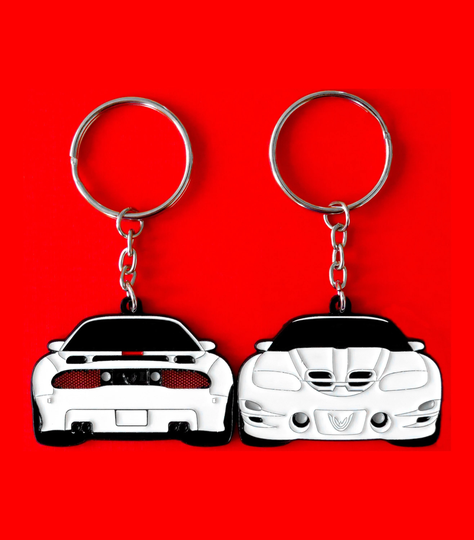 Pontiac Trans Am Ws6 Keychain Double-Sided White 1998-2002 Firebird Accessories Key Ring Gifts For Car Enthusiasts, Dad, Him, Her, & More