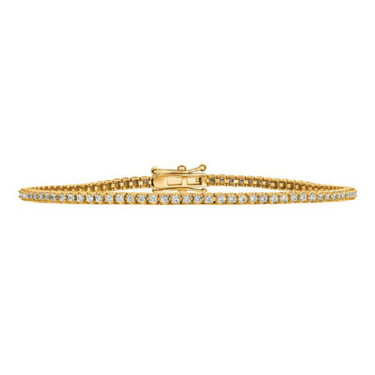 1.00 Carat Natural Diamond Tennis Bracelet G Si 14K Yellow Gold 7''