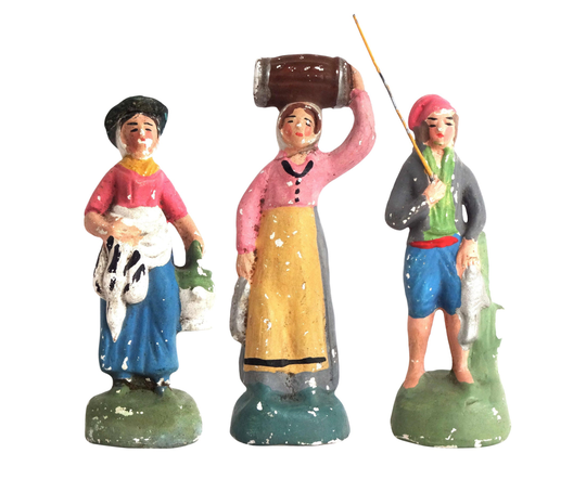 Three Antique French Santons