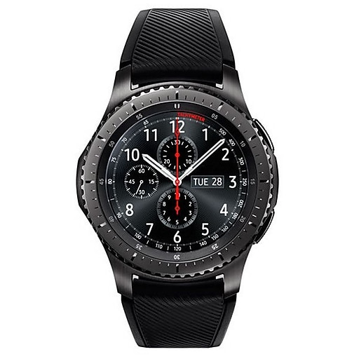 Samsung Gear S3 Frontier Silicone/Stainless Steel Smart Watch, Dark Gray (SSM-R760NDAAXAR)