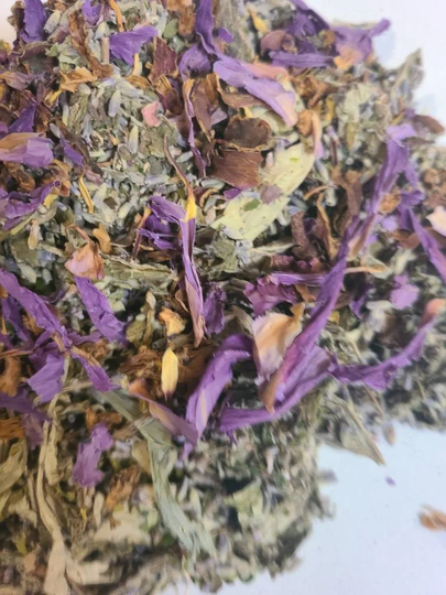 Third Eye Opener Herbal Blend - Lucid Dream Tea Loose Leaf Spiritual Blue Lotus Mugwort Damiana 8 Grams