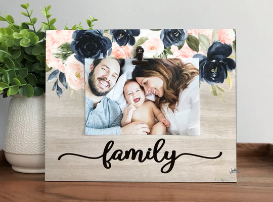 Family Picture Frame | Blended Housewarming Gift Established Photo Holder Couple