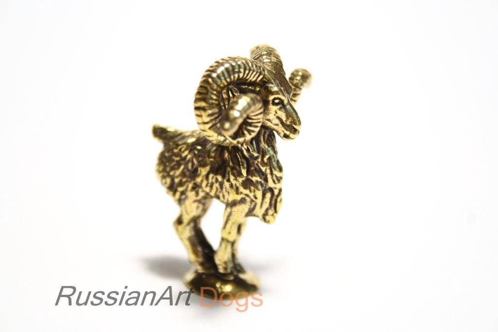 Ram, Aries - Miniature Statuette Of Bronze, Metal Figurine