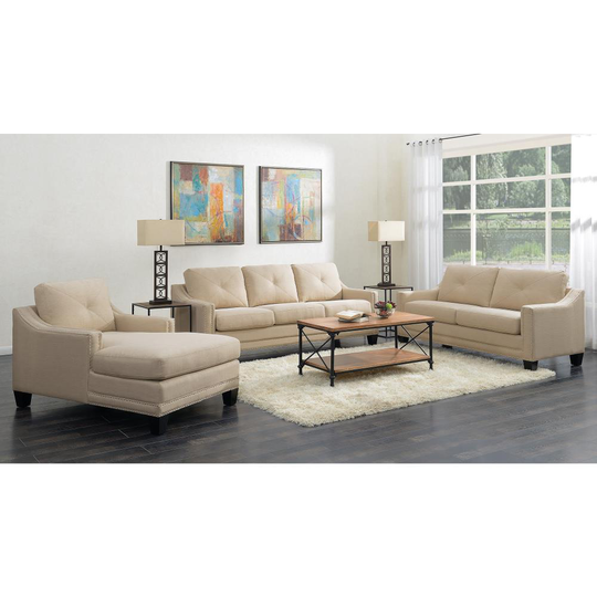Picket House Furnishings Mauldin Modern Polyester/Polyester Blend Natural Living Room Set in Off-White | UMO0823PC