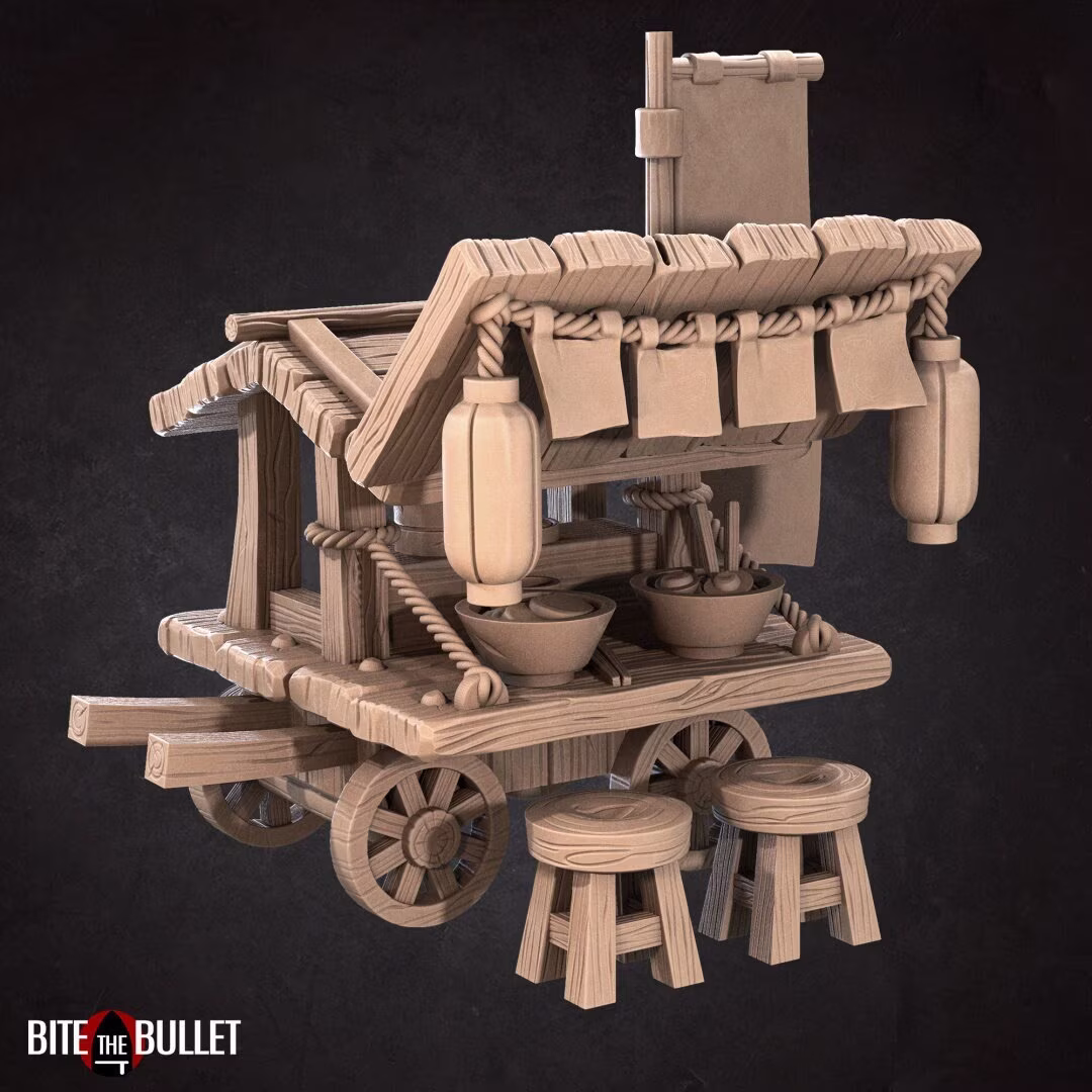 Ramen Stand Scatter 3D Printed Tabletop Rpg Scenery