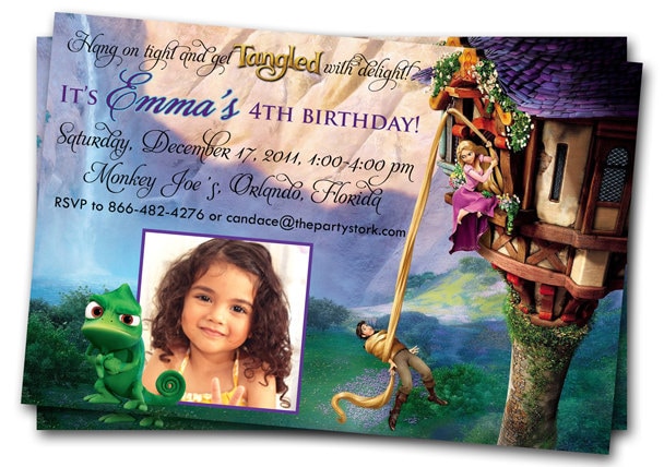 Tangled Invitation, Rapunzel Birthday Party, Printable Party Invitation With Photo