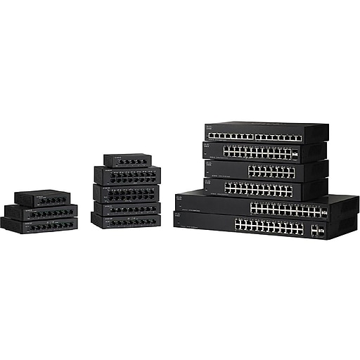Cisco SG110D-05 Unmanaged 5-Port Gigabit Ethernet Desktop Switch, Black