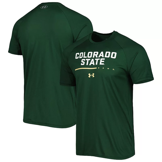 Men's Under Armour Green Colorado State Rams Tech Performance Raglan T-Shirt, Size: Medium