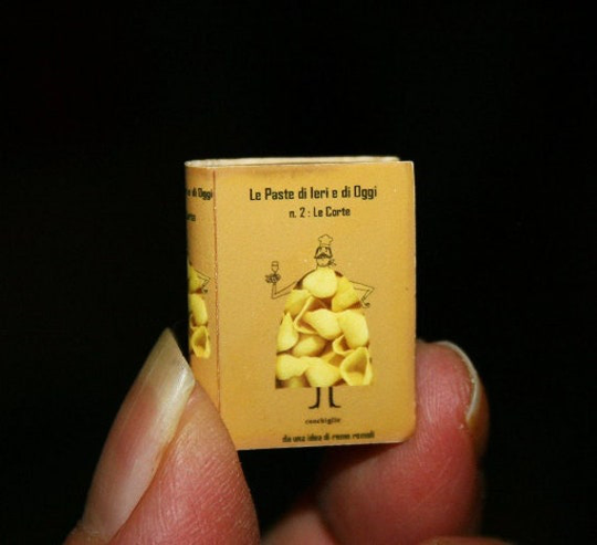Dollhouse Miniatures "Cook Book, About Italian Pasta" - Artisan Handmade Miniature in 12Th Scale. From Cosediunaltromondo Italy